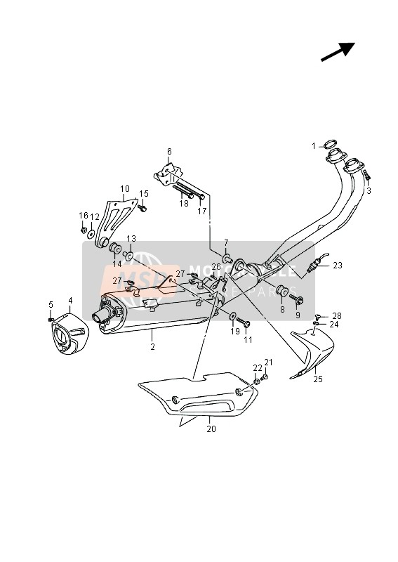 Suzuki AN650Z BURGMAN EXECUTIVE 2016 Muffler for a 2016 Suzuki AN650Z BURGMAN EXECUTIVE